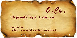 Orgoványi Csombor névjegykártya